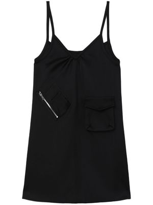 We11done V-neck slip minidress - Black