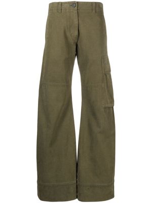 We11done wide-leg cargo trousers - Green