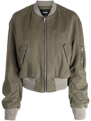 We11done zip-up sleeve-pocket bomber jacket - Green