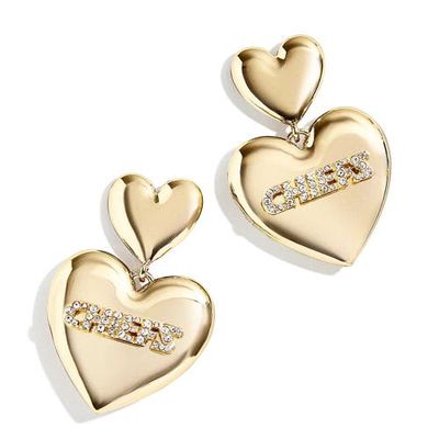 WEAR by Erin Andrews x Baublebar Gold Kansas City Chiefs Heart Statement Drop Earrings