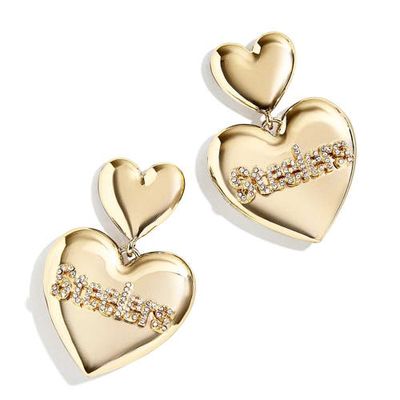 WEAR by Erin Andrews x Baublebar Gold Pittsburgh Steelers Heart Statement Drop Earrings