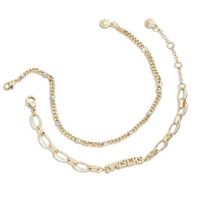 WEAR by Erin Andrews x Baublebar Gold San Francisco 49ers Linear Bracelet Set