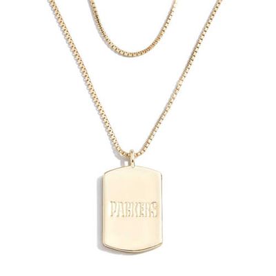 WEAR by Erin Andrews x Baublebar Green Bay Packers Gold Dog Tag Necklace