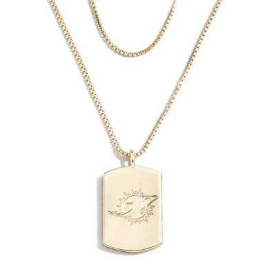 WEAR by Erin Andrews x Baublebar Miami Dolphins Gold Dog Tag Necklace