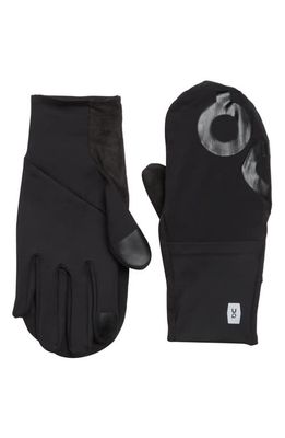 Weather Convertible Running Gloves in Black