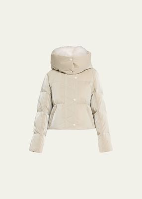 Weather-Resistant Irise Puffer Jacket with Fluffy Lambswool Lining