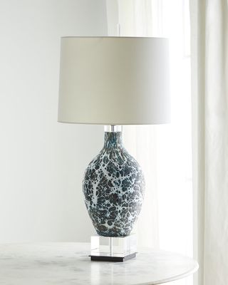 Webs of Charcoal & White Glass Table Lamp
