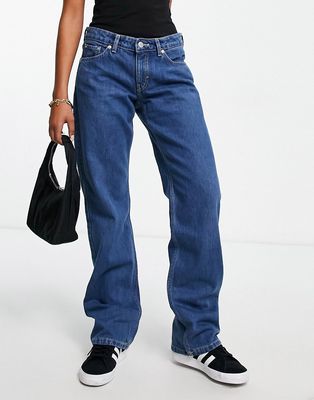 Weekday Arrow low rise straight jeans in blue