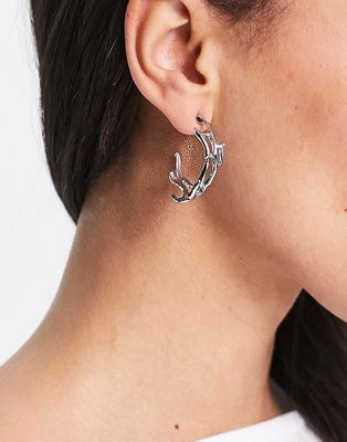 Weekday Asta hoop earrings in silver