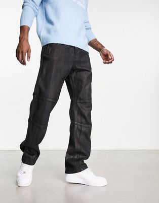 Weekday Barrel relaxed tapered jeans in tuned black