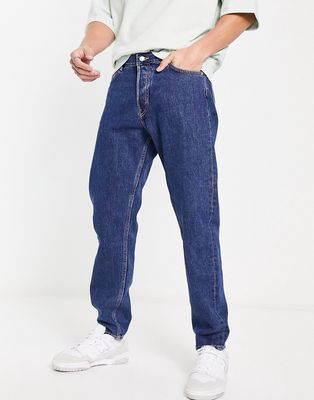 Weekday barrel tapered jeans in nobel blue