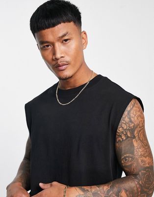 Weekday ben oversized tank top in black