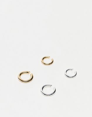 Weekday Cay 2 pack earcuffs in gold and silver-Multi