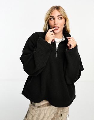 Weekday Cora fleece sweatshirt in black