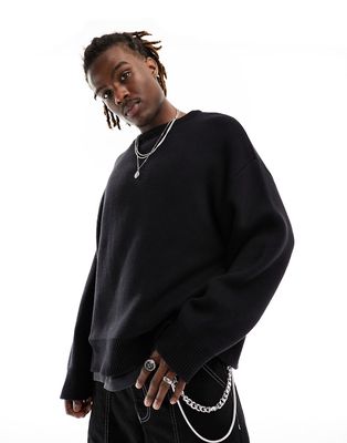 Weekday Cypher oversized sweater in black