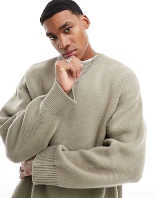 Weekday Cypher oversized sweater in mole-Brown