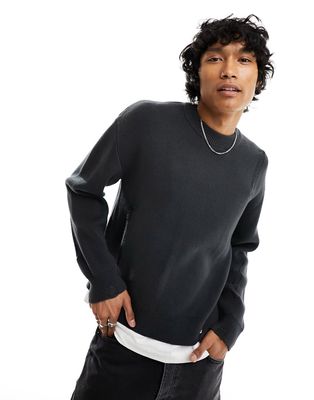 Weekday Daniel sweater with distressed detail in charcoal-Gray