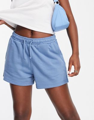 Weekday Essence cotton jersey shorts in blue
