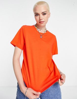 Weekday Essence cotton T-shirt in red