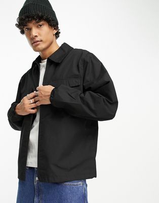 Weekday Frank zip front shirt in black - part of a set