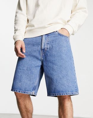 Weekday galaxy loose fit shorts in mid blue