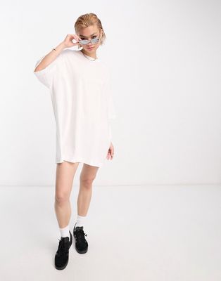 Weekday Huge Exclusive T-shirt dress in white