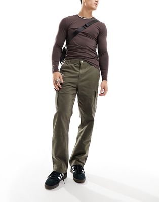 Weekday Joel relaxed fit cargo pants in khaki-Green