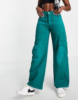 Weekday Julian cargo pants in washed green