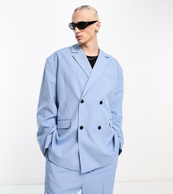 Weekday Klas loose fit blazer in powder blue exclusive to ASOS - part of a set