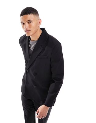 Weekday Leo relaxed fit blazer in black - part of a set