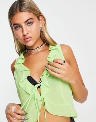 Weekday Luella tank top in bright green