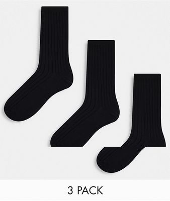 Weekday noah 3-pack socks in black