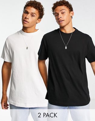 Weekday oversized 2-pack t-shirt in black and white-Multi