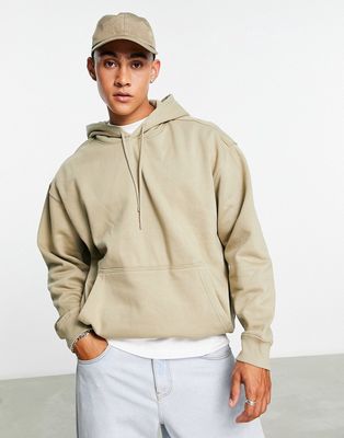 Weekday oversized hoodie in beige-Neutral