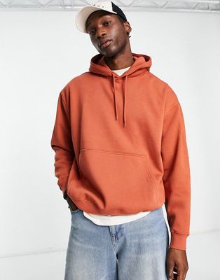 Weekday oversized hoodie in terracotta-Brown