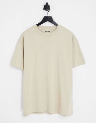 Weekday oversized T-shirt in beige-Neutral