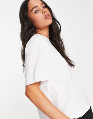 Weekday Perfect cotton relaxed t-shirt in white - WHITE