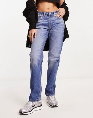 Weekday Pin mid rise straight leg jean in heritage blue
