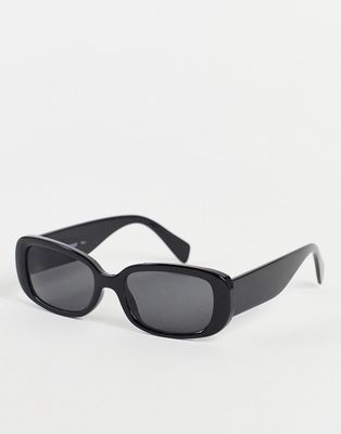 Weekday Run rectangle sunglasses in black