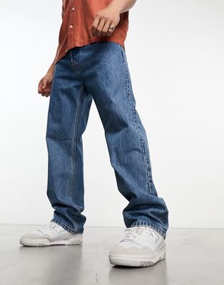 Weekday Space relaxed fit straight leg jeans in 90s blue