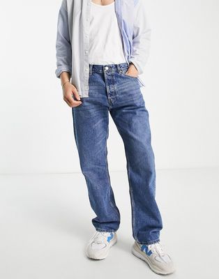 Weekday space straight jeans in deep blue