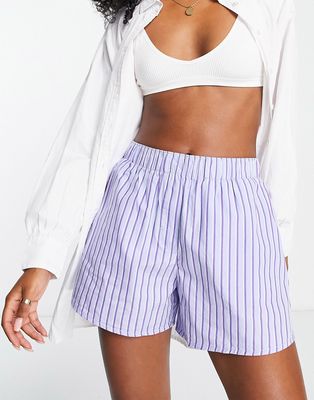 Weekday striped shorts in blue and white - part of a set-Multi