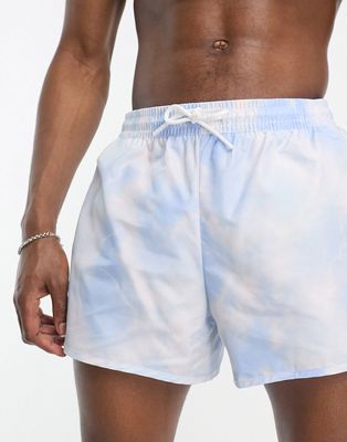 Weekday tan printed swim shorts in tie dye-Multi