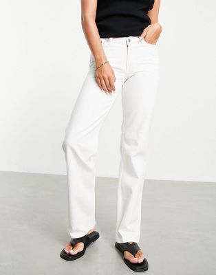 Weekday Twin cotton denim jeans in white - WHITE