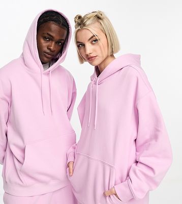 Weekday Unisex oversized hoodie in pink exclusive to ASOS - part of a set