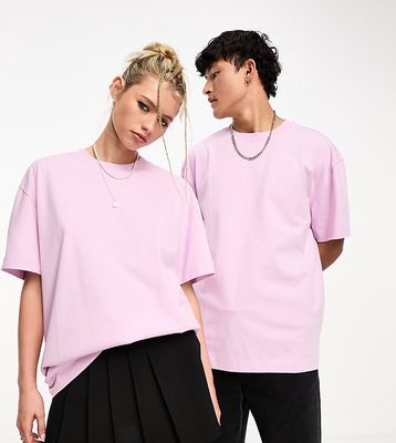 Weekday Unisex oversized t-shirt in pink exclusive to ASOS