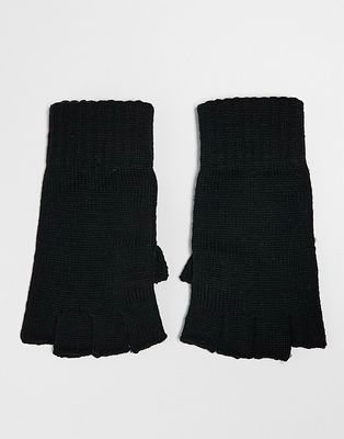 Weekday Unisex Wood fingerless gloves in black