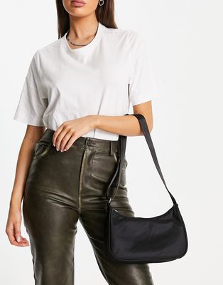 Weekday Zari nylon shoulder bag in black