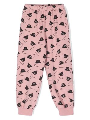 Weekend House Kids. Chaplin-print organic cotton track pants - Pink