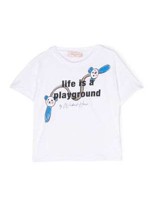 Weekend House Kids. graphic-print organic-coton T-shirt - White